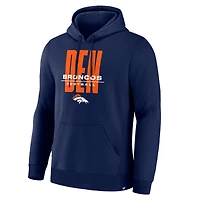 Men's Fanatics Navy Denver Broncos Right Tackle Legacy Pullover Hoodie