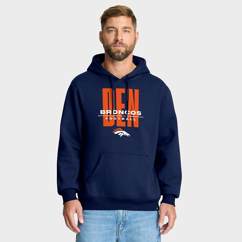 Sweat à capuche Legacy pour homme, bleu marine, fanatiques, Denver Broncos, plaqueur droit