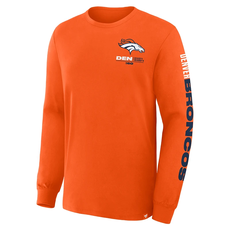 Men's Fanatics Orange Denver Broncos Big & Tall Clock Management Legacy Long Sleeve T-Shirt