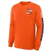 Men's Fanatics Orange Denver Broncos Big & Tall Clock Management Legacy Long Sleeve T-Shirt