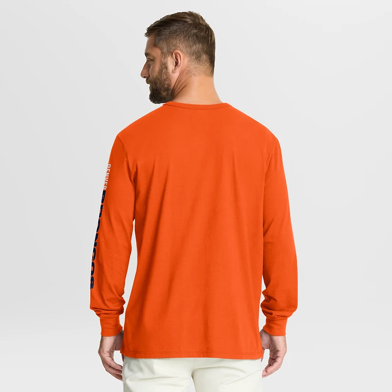 T-shirt à manches longues Fanatics orange Denver Broncos Clock Management Legacy pour homme