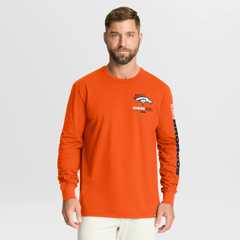 T-shirt à manches longues Fanatics orange Denver Broncos Clock Management Legacy pour homme