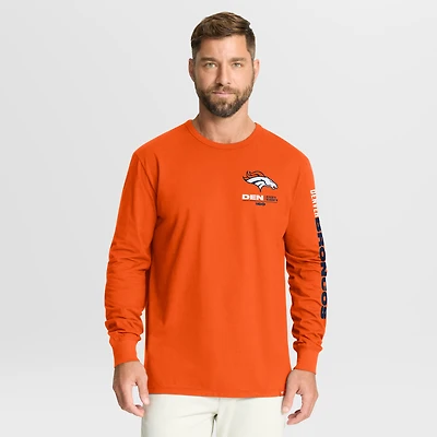 T-shirt à manches longues Fanatics orange Denver Broncos Clock Management Legacy pour homme