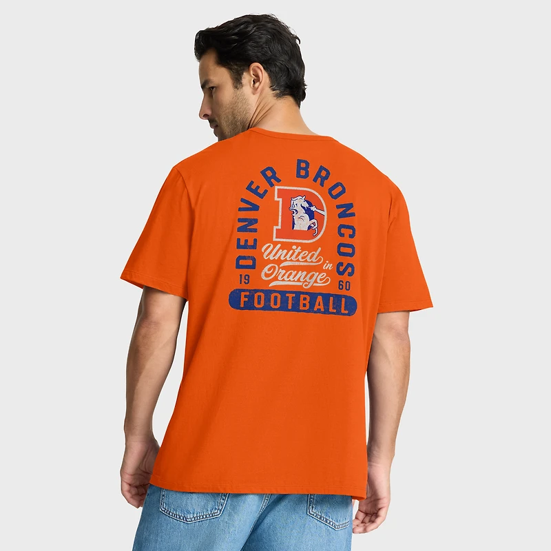 T-shirt orange Fanatics pour homme, Fluid Motion Legacy, Denver Broncos
