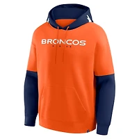 Sweat à capuche orange Fanatics pour homme avec logo du casque des Denver Broncos