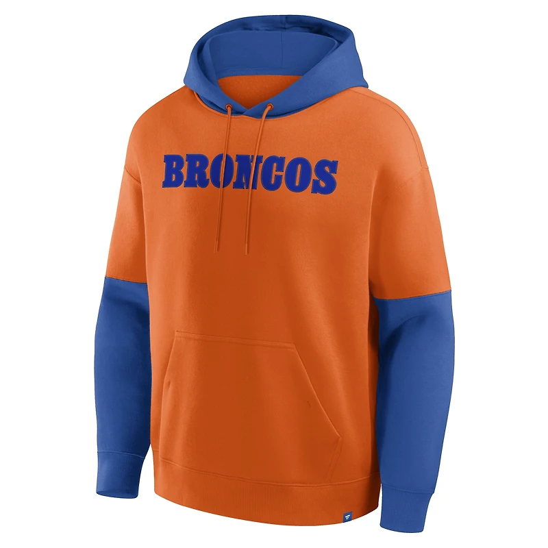 Sweat à capuche rétro orange Fanatics pour homme avec logo Denver Broncos