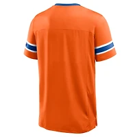 T-shirt col V premium Hashmark orange Denver Broncos Fanatics pour homme