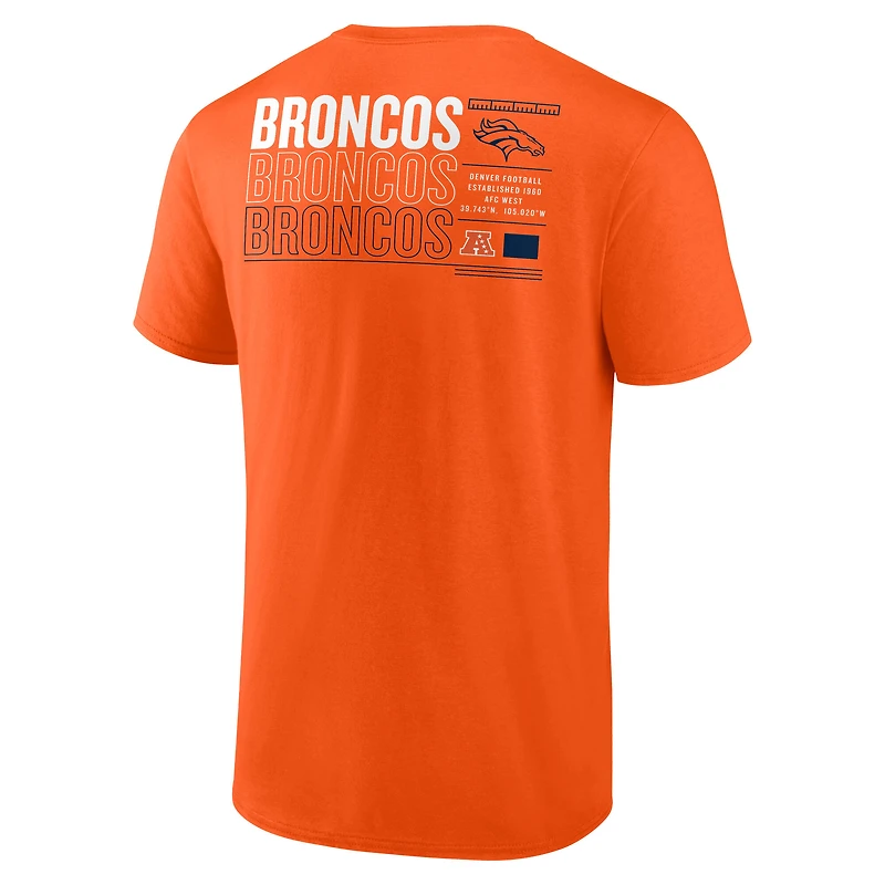 T-shirt Fanatics Orange Denver Broncos Repeat Stats pour homme