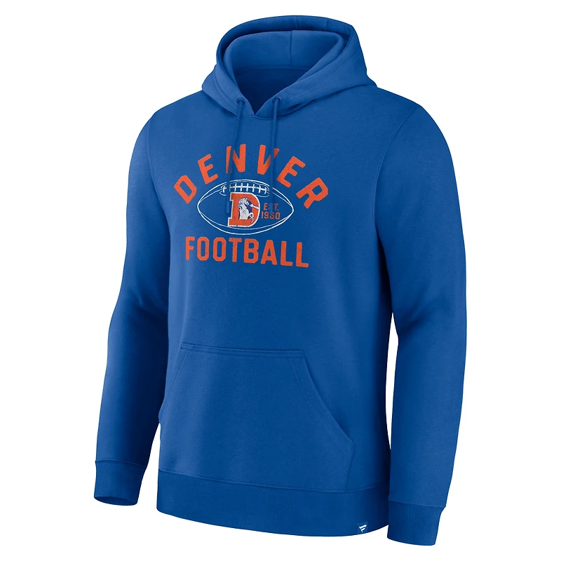 Men's Fanatics Royal Denver Broncos Fumblerooski Legacy Pullover Hoodie