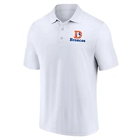 Men's Fanatics White/Royal Denver Broncos Throwback Two-Pack Polo Set