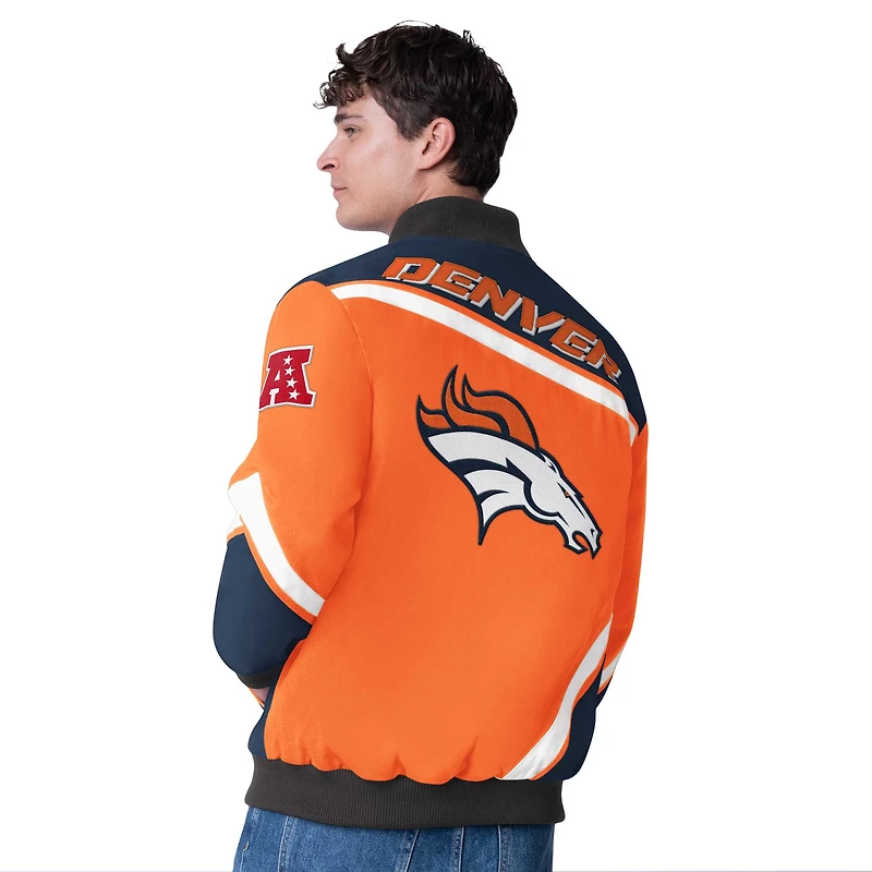 Veste à boutons-pression G-III Extreme Orange Denver Broncos Maximum Racing pour homme
