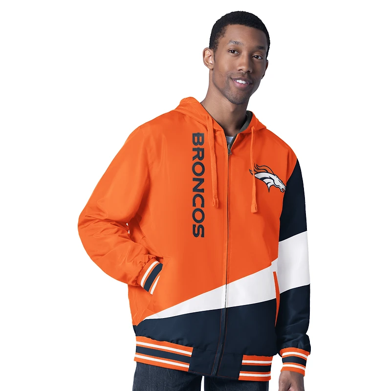Veste à capuche réversible entièrement zippée G-III Sports by Carl Banks pour homme, orange/anthracite, Denver Broncos Dual Threat