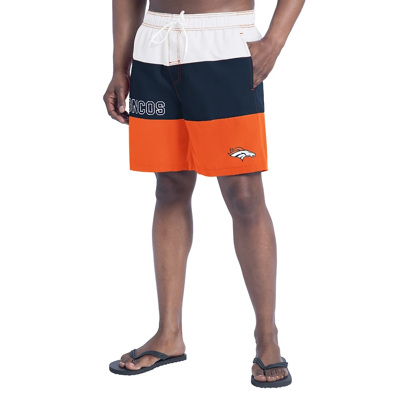 Short de bain G-III Sports by Carl Banks pour homme, orange/bleu marine, Denver Broncos Sunrise Volley