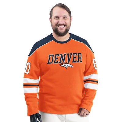 Men's G-III Sports by Carl Banks Orange Denver Broncos Adaptive Lord Stanley Crewneck Sweatshirt
