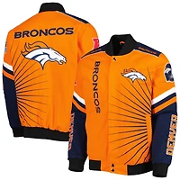 Men's G-III Sports by Carl Banks Orange Denver Broncos Extreme Redzone Full-Snap Varsity Jacket