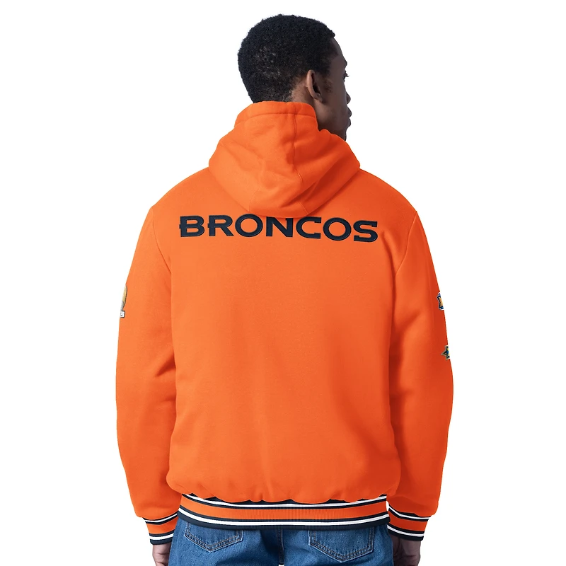 Veste à capuche zippée commémorative orange G-III Sports by Carl Banks pour homme, modèle Power Forward des Denver Broncos