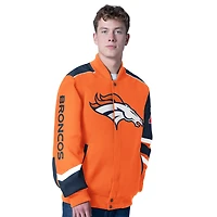 Veste de course entièrement zippée G-III Sports by Carl Banks Orange Denver Broncos Prime Time pour homme