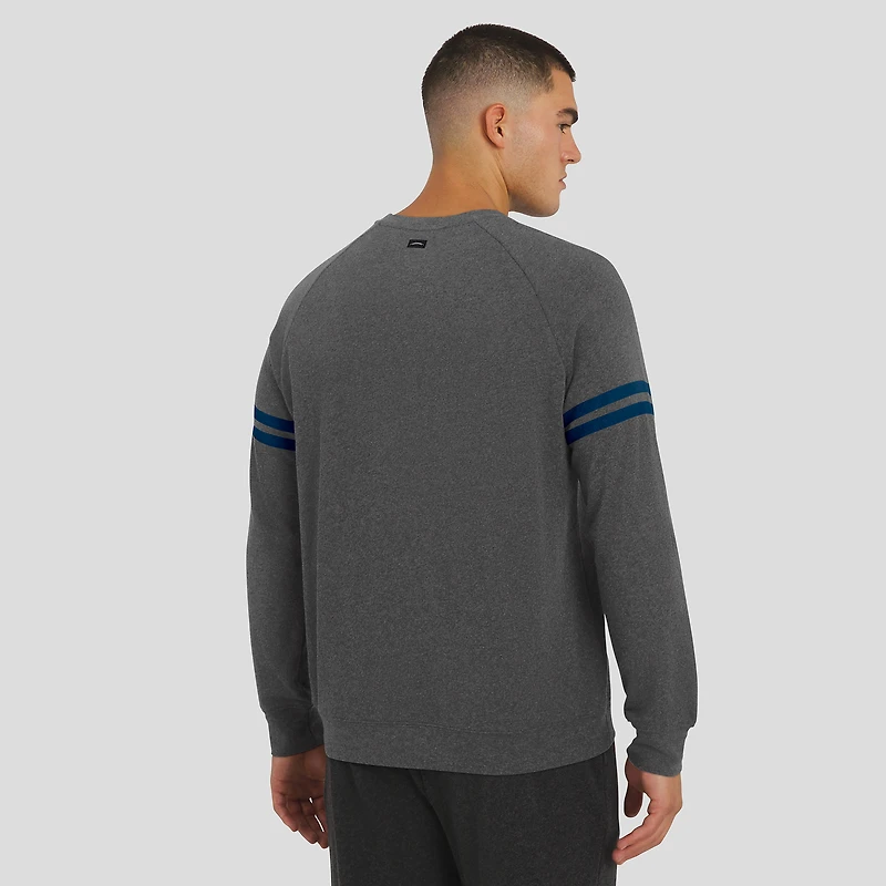 Men's J. Palmer Dark Heather Gray Denver Broncos Players Lounge Raglan Tri-Blend Sweatshirt