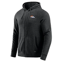 Men's J. Palmer Dark Heather Gray Denver Broncos Players Lounge Tri-Blend Full-Zip Hoodie