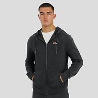 Sweat à capuche zippé tri-blend gris chiné foncé Denver Broncos Players Lounge pour homme J. Palmer
