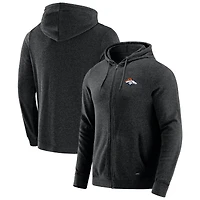 Sweat à capuche zippé tri-blend gris chiné foncé Denver Broncos Players Lounge pour homme J. Palmer