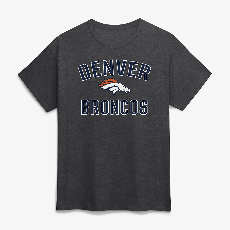 Men's Logo Athletic Navy Denver Broncos Cotton Victory Arch T-Shirt
