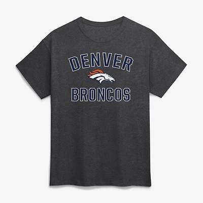 Men's Logo Athletic Navy Denver Broncos Cotton Victory Arch T-Shirt