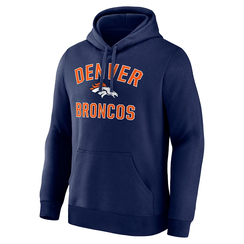 Men's Logo Athletic Navy Denver Broncos Arch Victory Hoodie