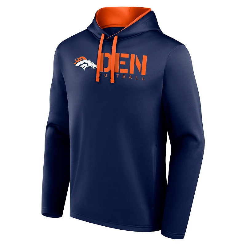Sweat à capuche bleu marine avec logo athlétique pour homme des Broncos de Denver