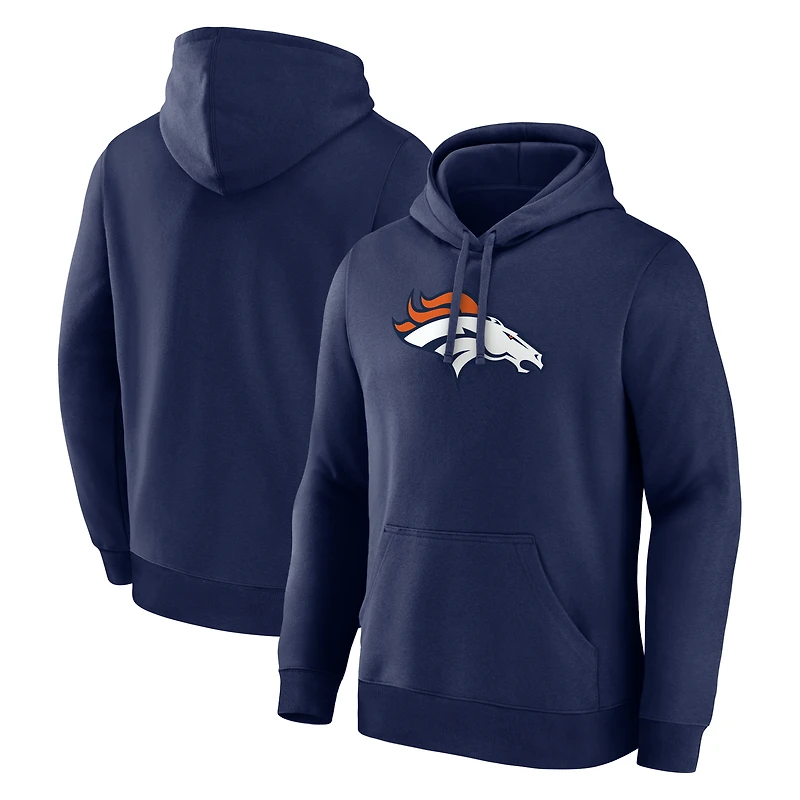 Men's Logo Athletic Navy Denver Broncos Primary Hoodie