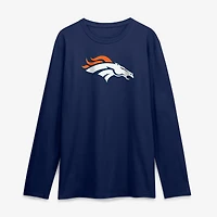 Men's Logo Athletic Navy Denver Broncos Primary Long Sleeve T-Shirt