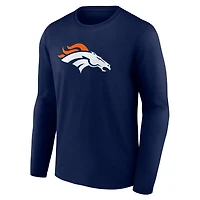 Men's Logo Athletic Navy Denver Broncos Primary Long Sleeve T-Shirt
