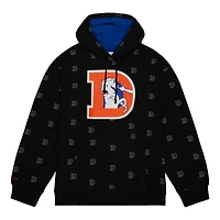 Sweat à capuche en polaire imprimé intégral Mitchell & Ness pour hommes, Denver Broncos, noir