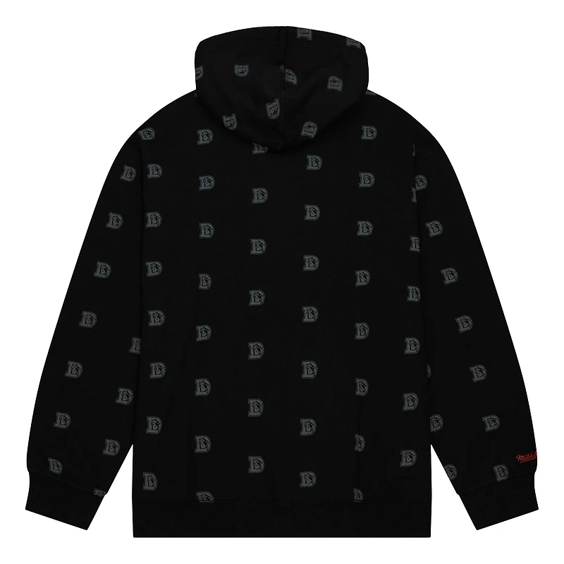 Sweat à capuche en polaire imprimé intégral Mitchell & Ness pour hommes, Denver Broncos, noir