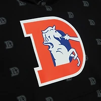 Sweat à capuche en polaire imprimé intégral Mitchell & Ness pour hommes, Denver Broncos, noir