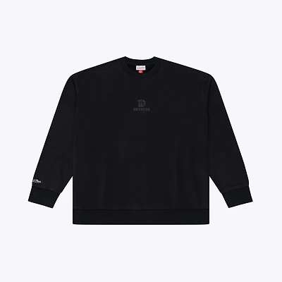 Men's Mitchell & Ness Black Denver Broncos Core Essentials Micro Logo Fleece Sweatshirt