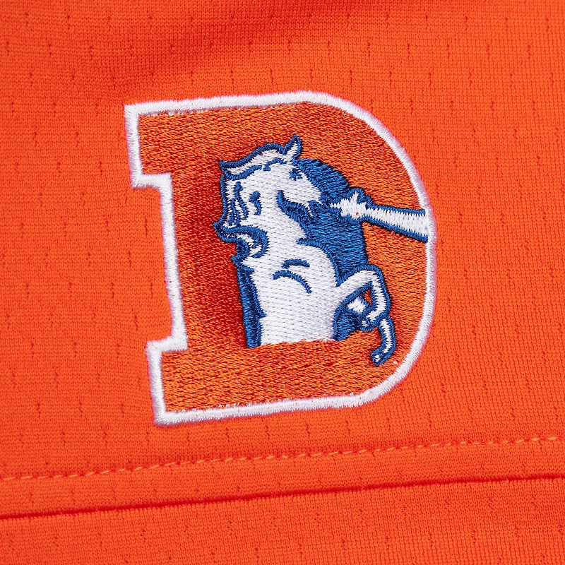 Sweat à capuche orange pour homme Mitchell & Ness John Elway avec nom et numéro de joueur des Denver Broncos Legacy Jersey