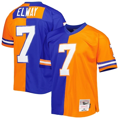 Maillot réplique Mitchell & Ness John Elway Royal/Orange Denver Broncos 1990 Split Legacy pour hommes
