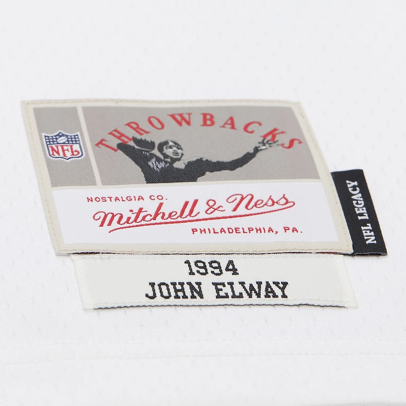 Maillot réplique Mitchell & Ness John Elway blanc des Denver Broncos 1994 Legacy pour homme