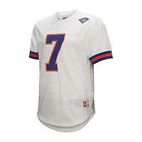 Haut en maille blanc pour homme avec nom et numéro de joueur retraité des Denver Broncos John Elway Mitchell & Ness