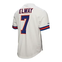 Men's Mitchell & Ness John Elway White Denver Broncos Retired Player Name Number Mesh Top