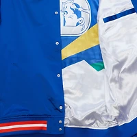 Veste zippée intégrale en satin double couche pour homme Royal Denver Broncos