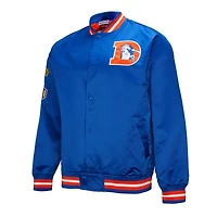 Veste zippée intégrale en satin double couche pour homme Royal Denver Broncos