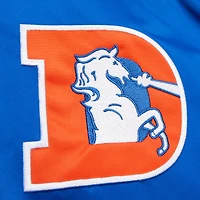 Veste zippée intégrale en satin double couche pour homme Royal Denver Broncos