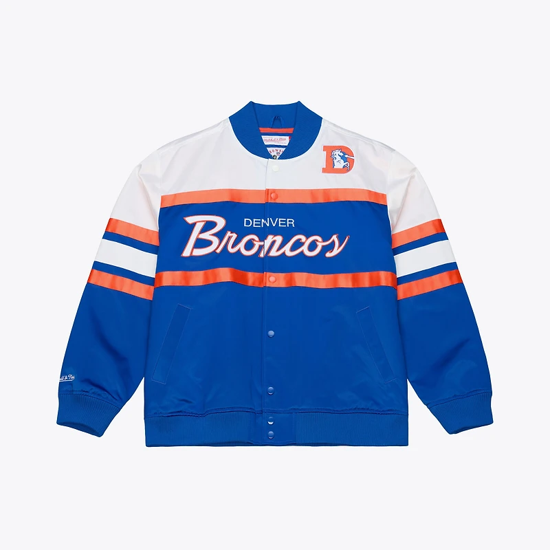 Men's Mitchell & Ness Royal Denver Broncos Head Coach Lightweight Full-Snap Satin Jacket