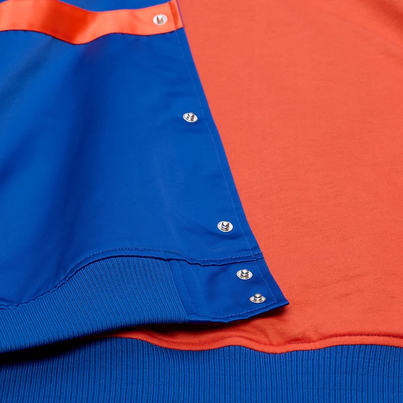 Veste légère en satin à boutons-pression Mitchell & Ness Royal Denver Broncos Head Coach pour homme