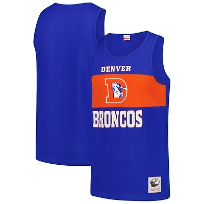 Débardeur rétro colorblock Mitchell & Ness Royal Denver Broncos pour homme