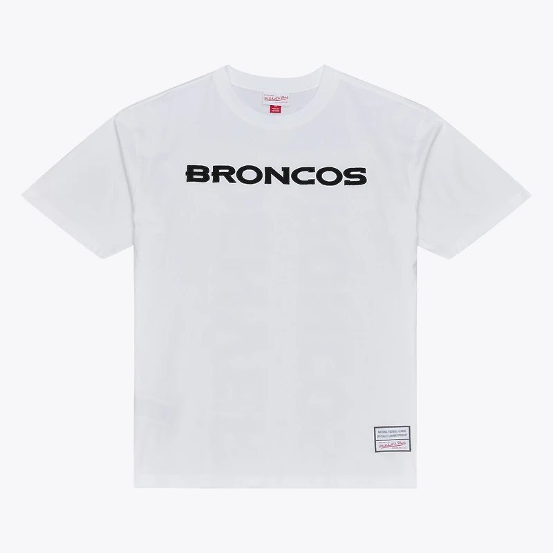 Men's Mitchell & Ness White Denver Broncos Monochrome T-Shirt