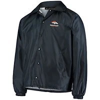 Men's Navy Denver Broncos Coaches Classic Raglan Full-Snap Windbreaker Jacket