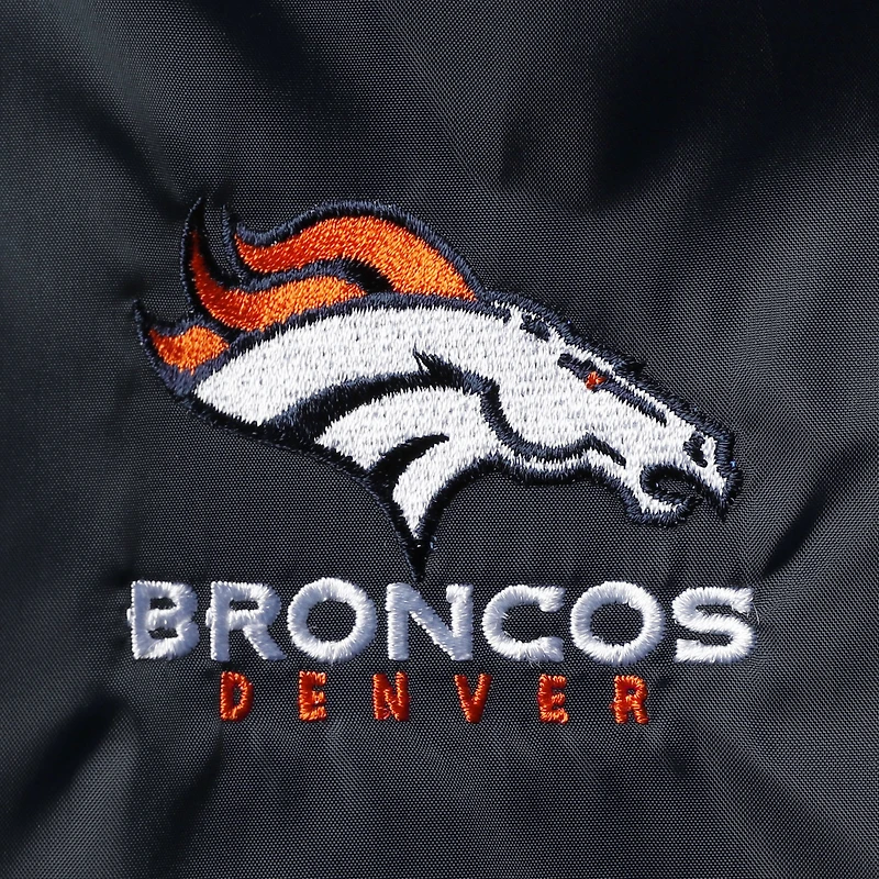 Men's Navy Denver Broncos Coaches Classic Raglan Full-Snap Windbreaker Jacket